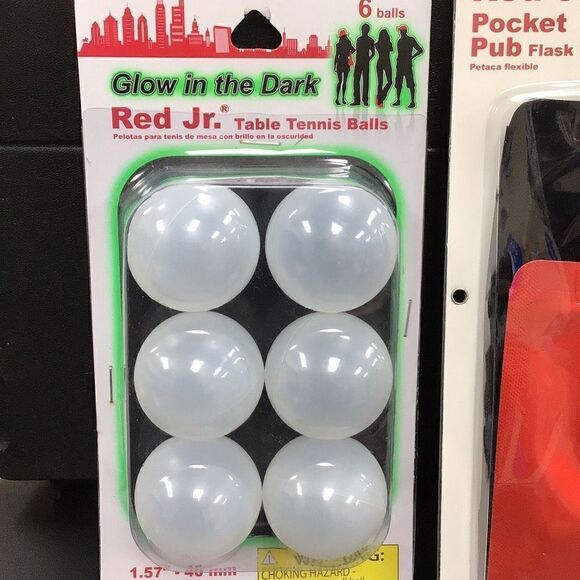 College, fun items, glow-in-the-dark pong balls, and two collapsible flask - Picture 2 of 6